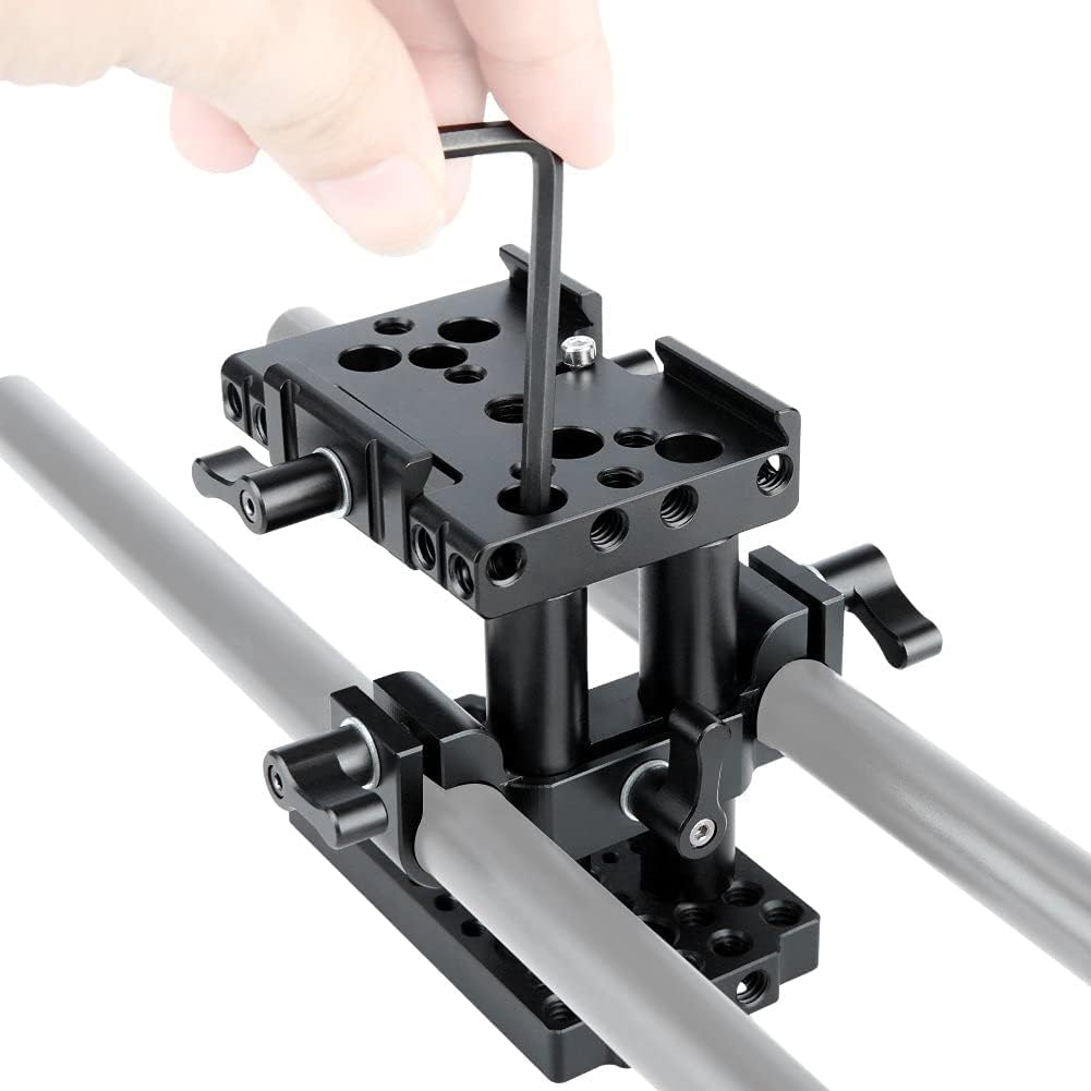 15mm Rail Riser Rig System Quick Release Base Kit with QR Plate Rod Riser Clamp Short Rods D90552