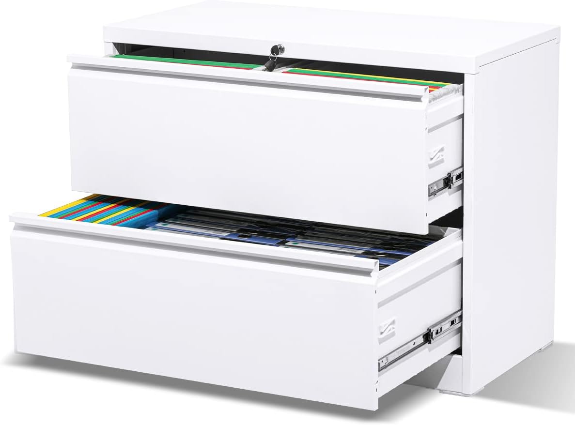 3 Drawer White Metal Filing Cabinet L993179