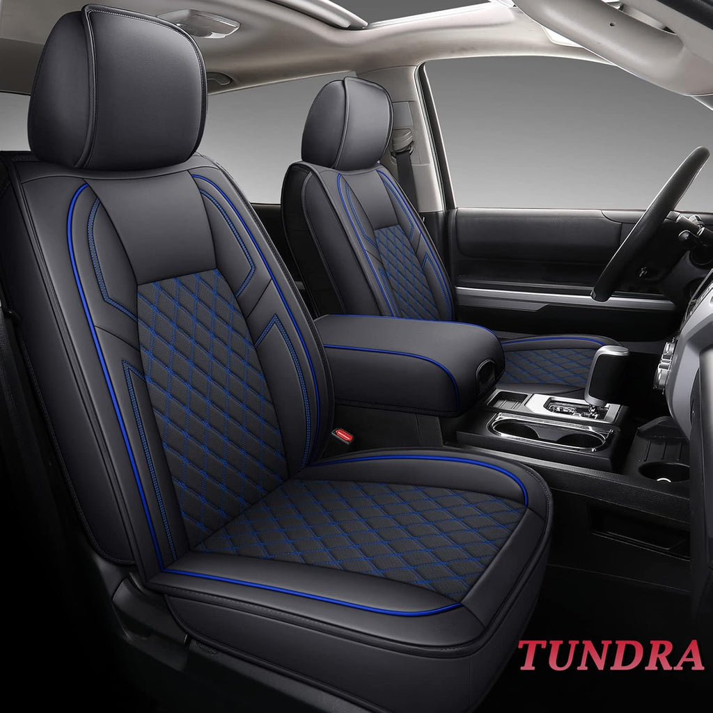 Black-and-Red Waterproof Leather Seat Covers Full Set 5PCS Z281421
