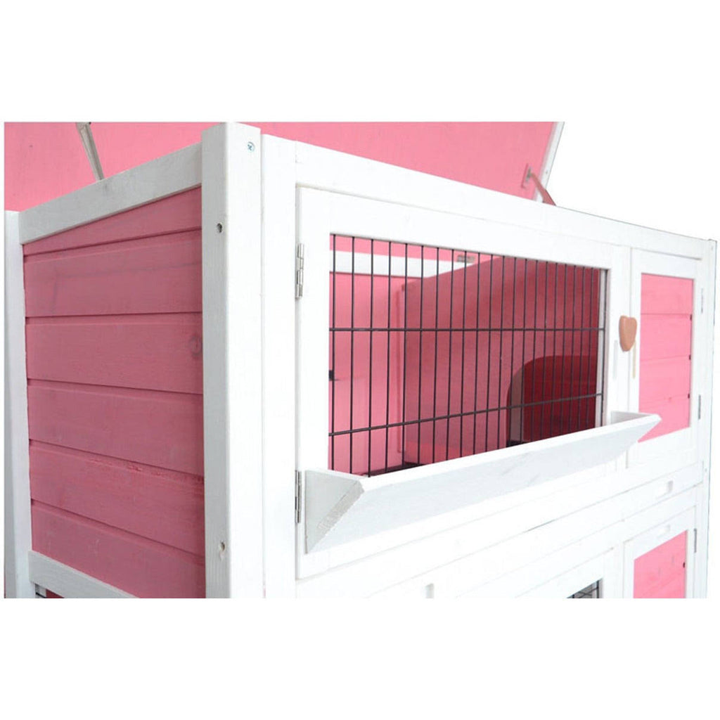 40x22 Wooden Rabbit Hutch Pet Cage Pink S4068