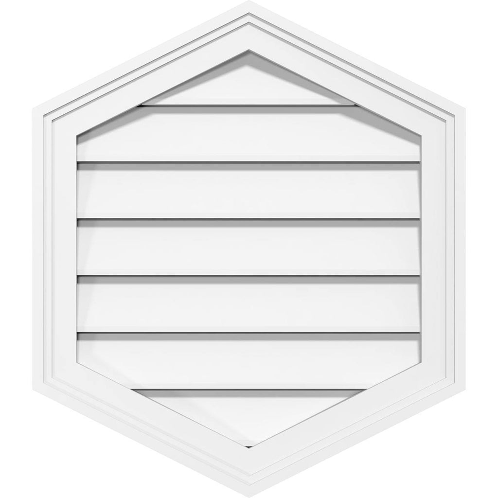 12x22W x 34x22H Vertical Peaked Surface Mount PVC Gable Vent B593827