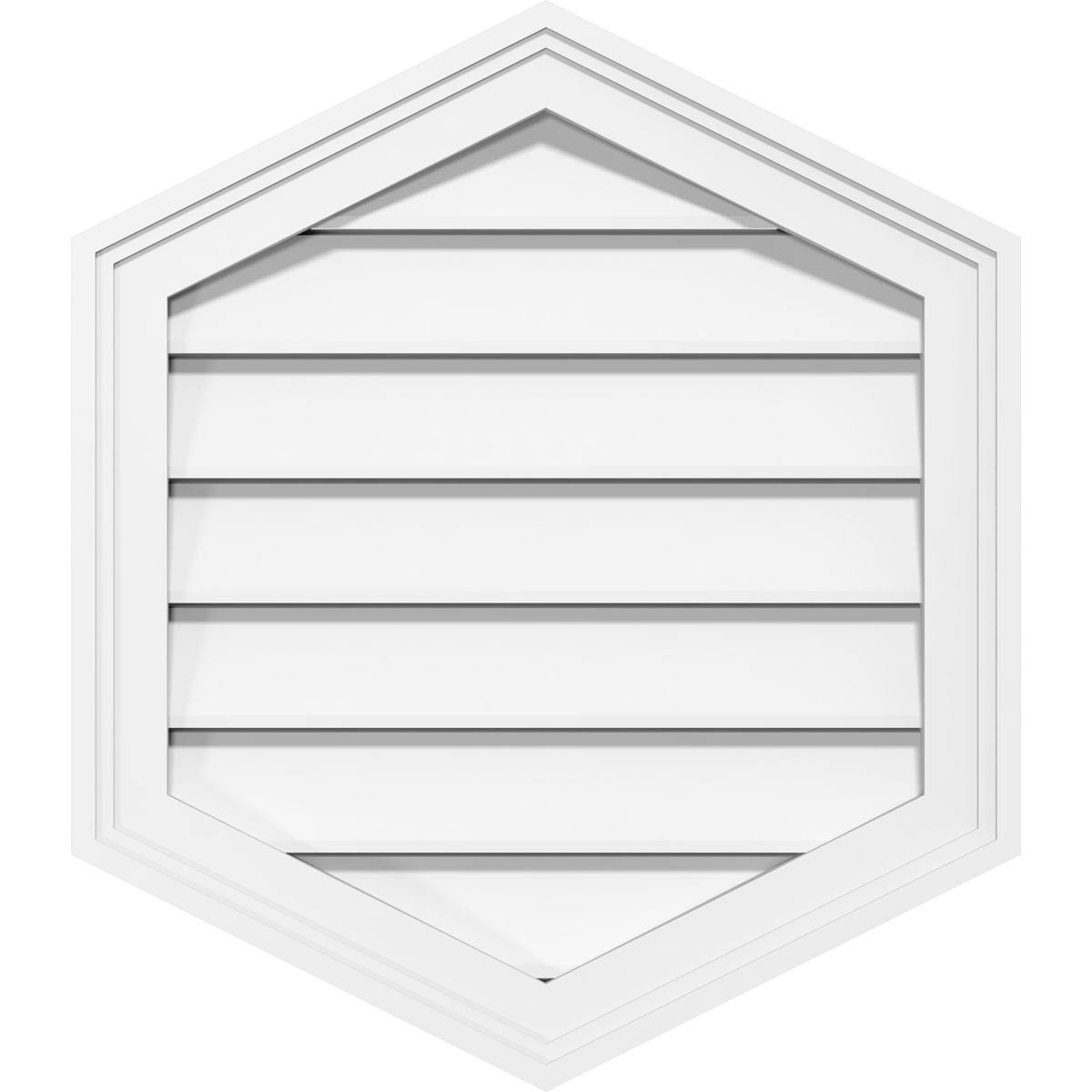 12x22W x 34x22H Vertical Peaked Surface Mount PVC Gable Vent B593827