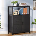 3 Drawer Lateral File Cabinet with Open Shelves L838