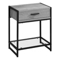 Gray and Black Rectangular Accent Table with Tempered Glass V35468