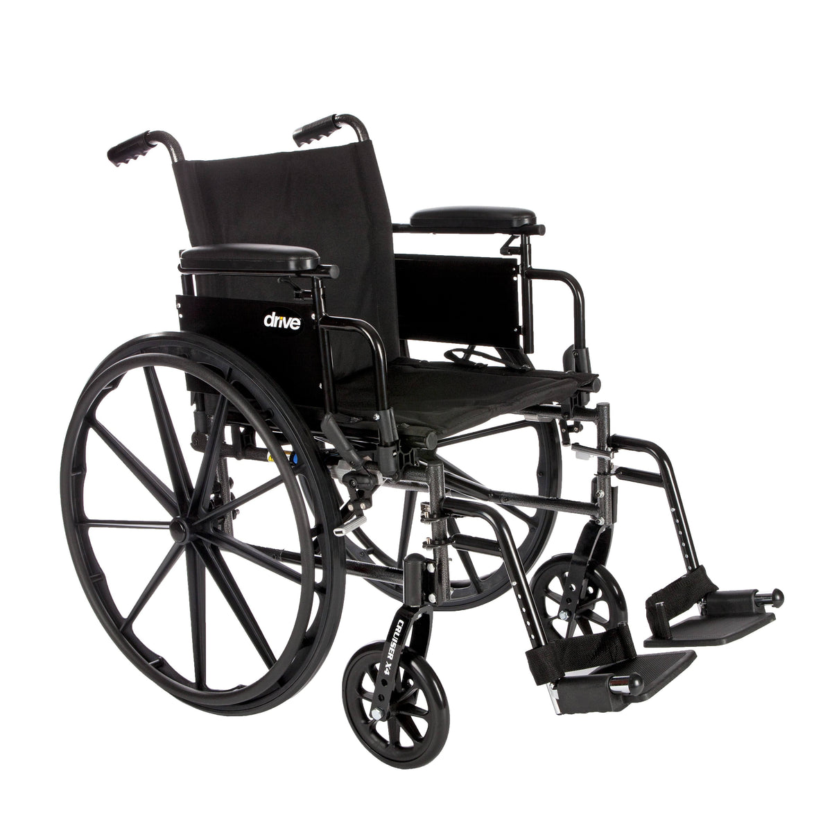 Lightweight Dual Axle Wheelchair with Adjustable Detachable Arms, Elevating Leg Rests, 20x22 G28034