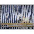 Blue Verticals Diptych - 48 x 36 S78346