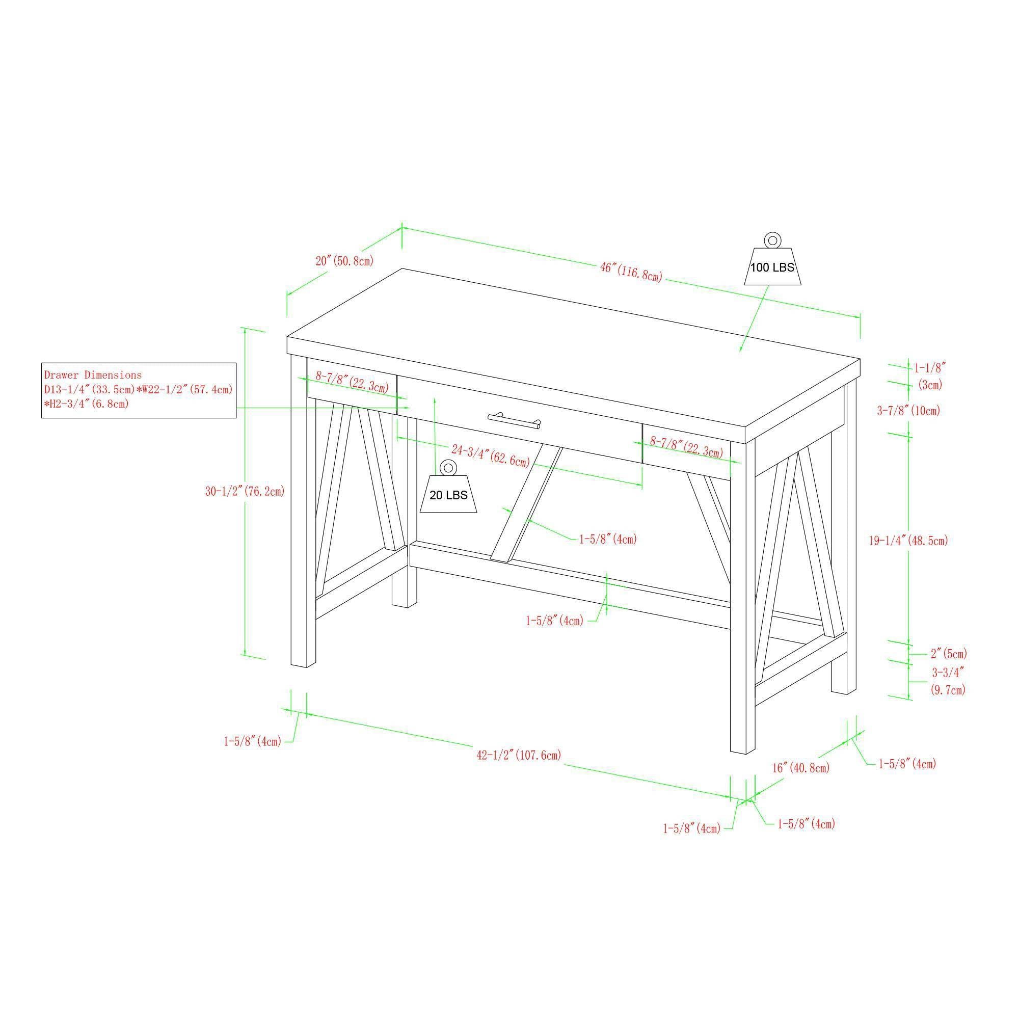 Gray Wash Faux White Marble 1 Drawer Writing Desk Y174650