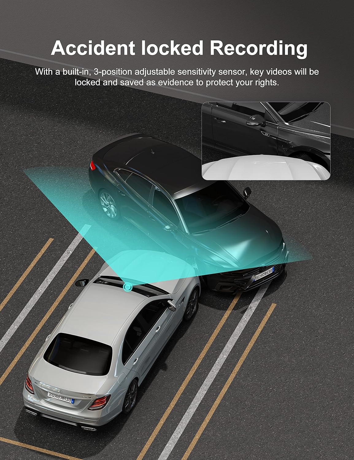 Dash Cam Front and Rear 1080P Full HD Dual Lens Dashcam 170° Wide Angle Pack of 2 L66165