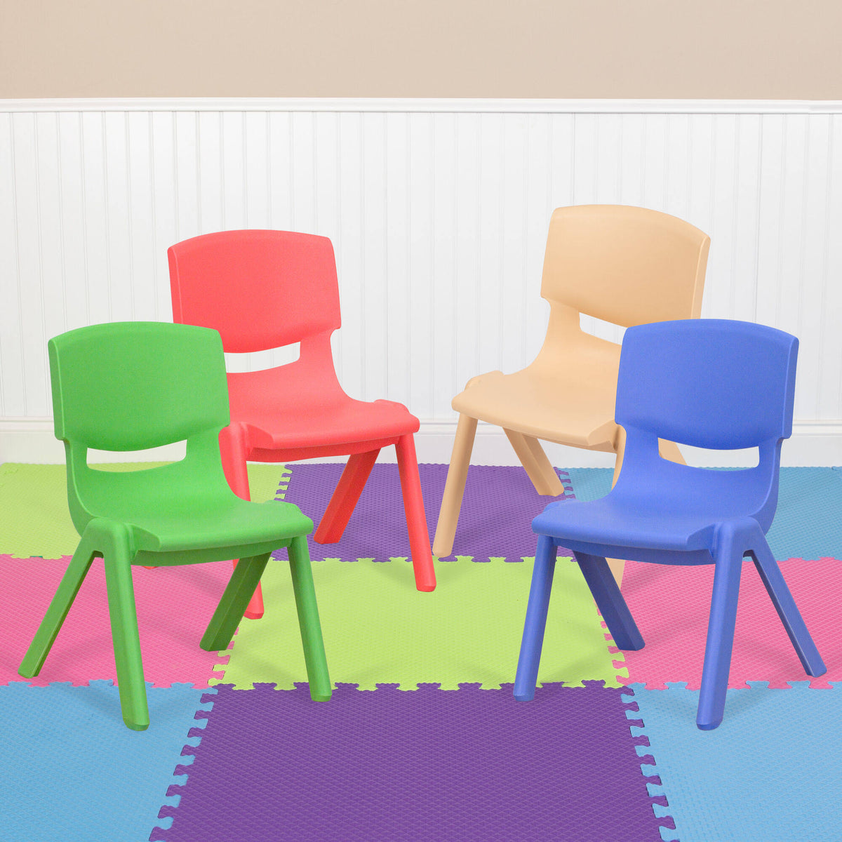 4 Pack Plastic Stackable School Chairs W87194