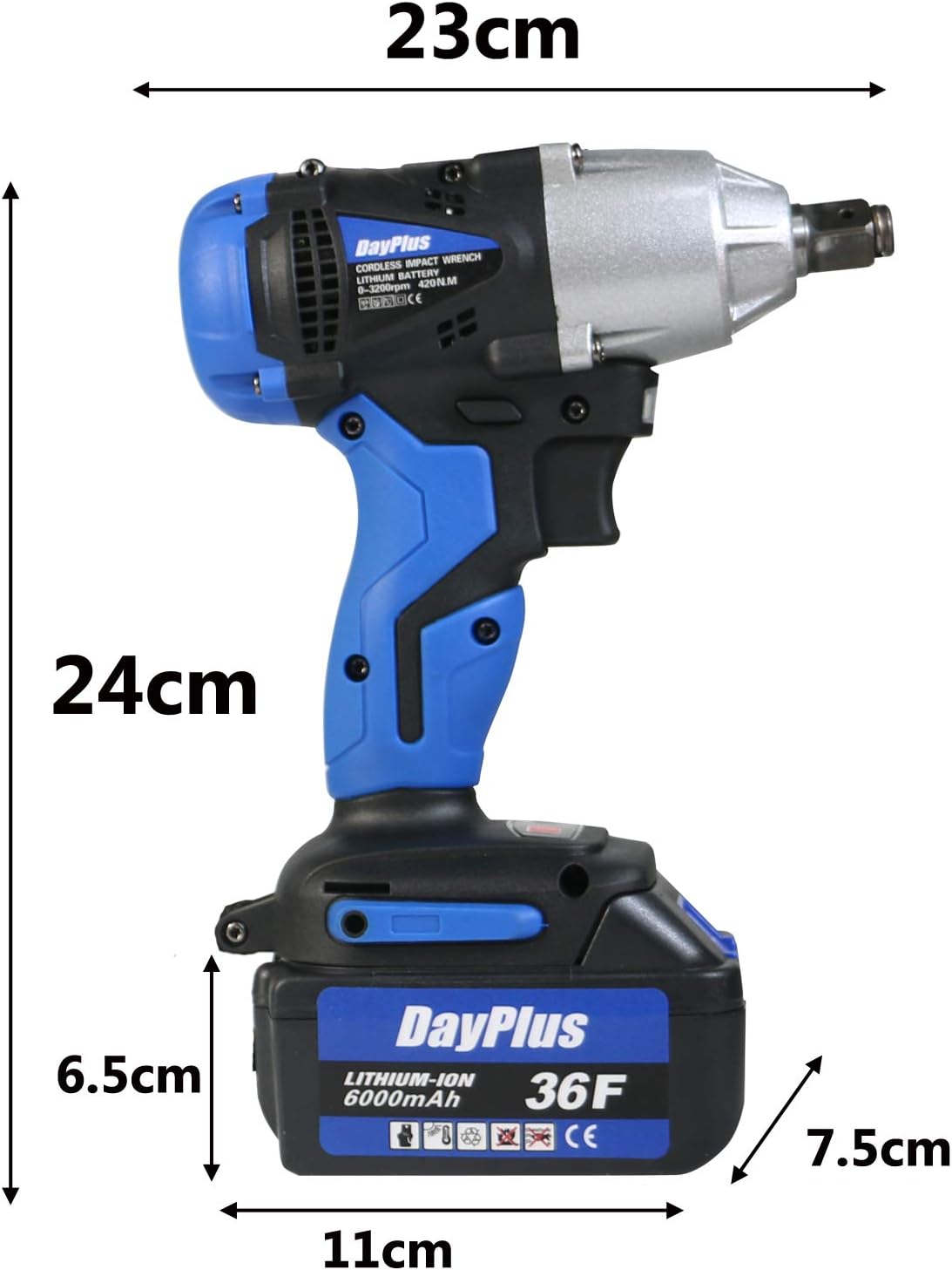 Cordless Electric 1/2 inch Drive Wrench with 6.0Ah Battery 420Nm M65669