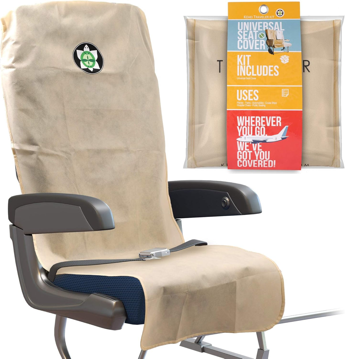 Khaki Universal Seat Cover and Storage Pouch C500