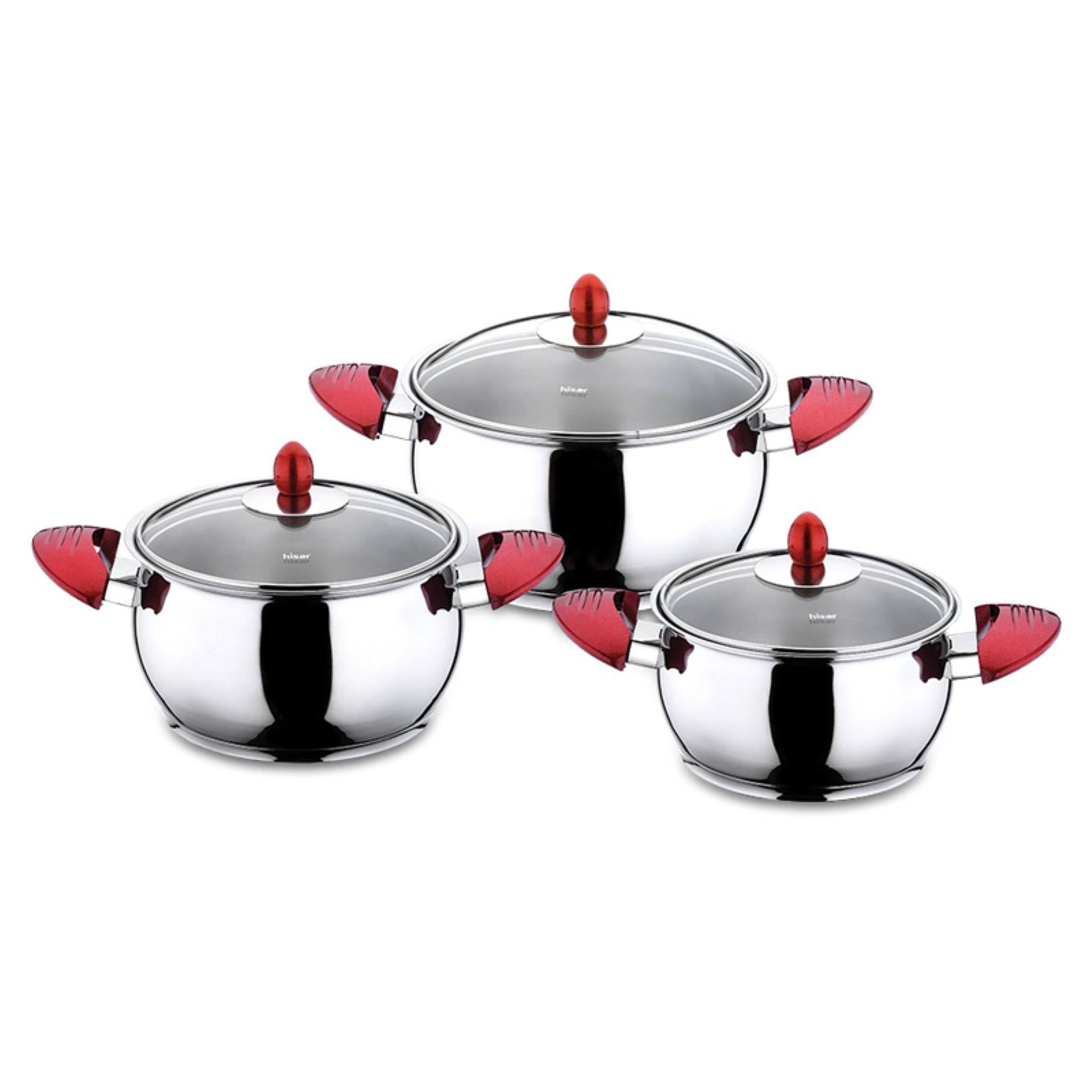 6 Piece Red Pot Set D2976