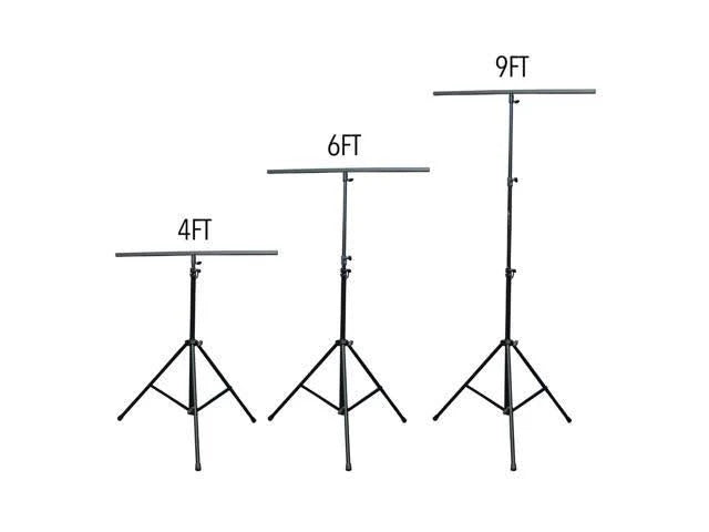 DJ Lighting Stand Package with 2 Stands Square T-Bars Carry Case 9ft Height O8543