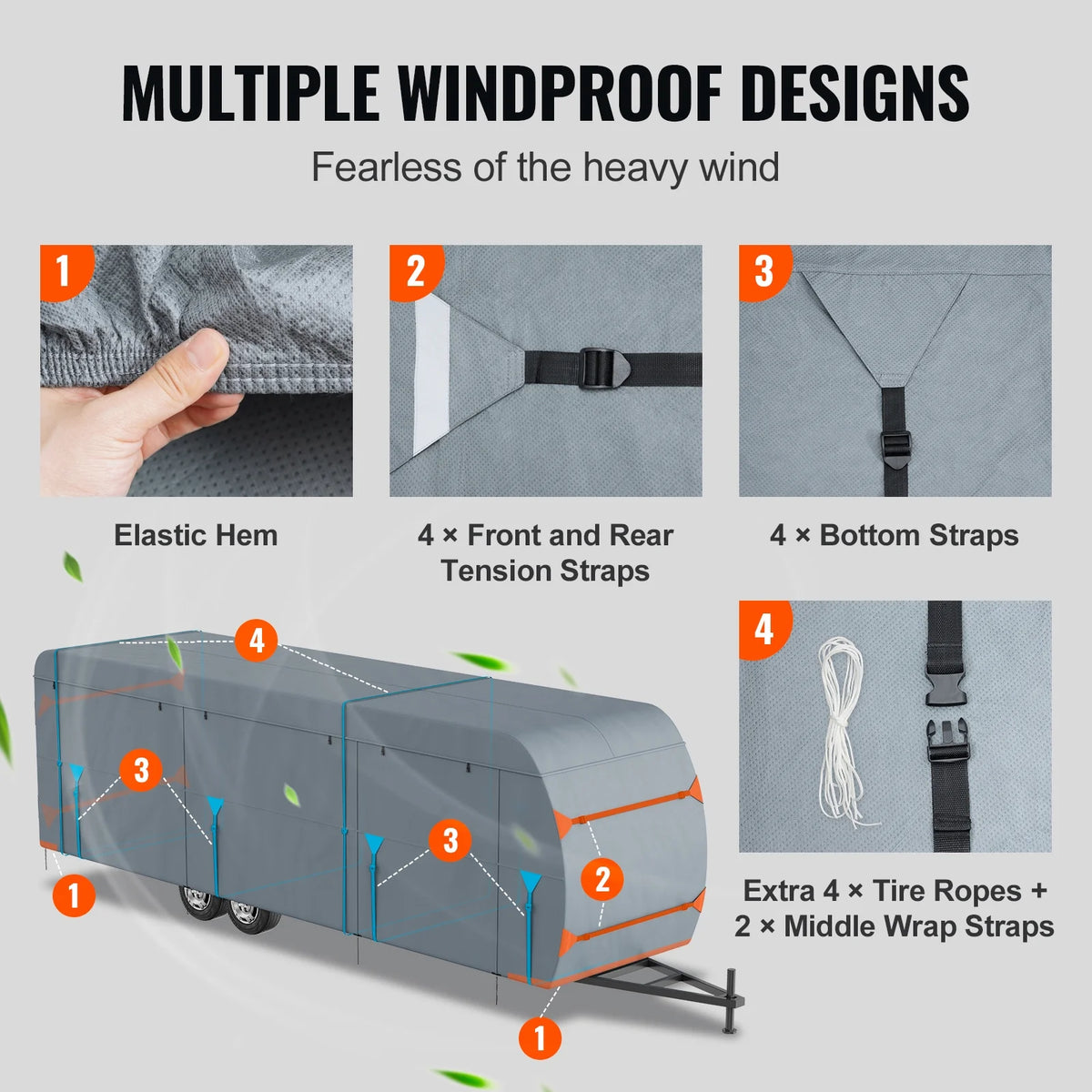 4-Layer Non-Woven Fabric Travel Trailer Cover Y223289