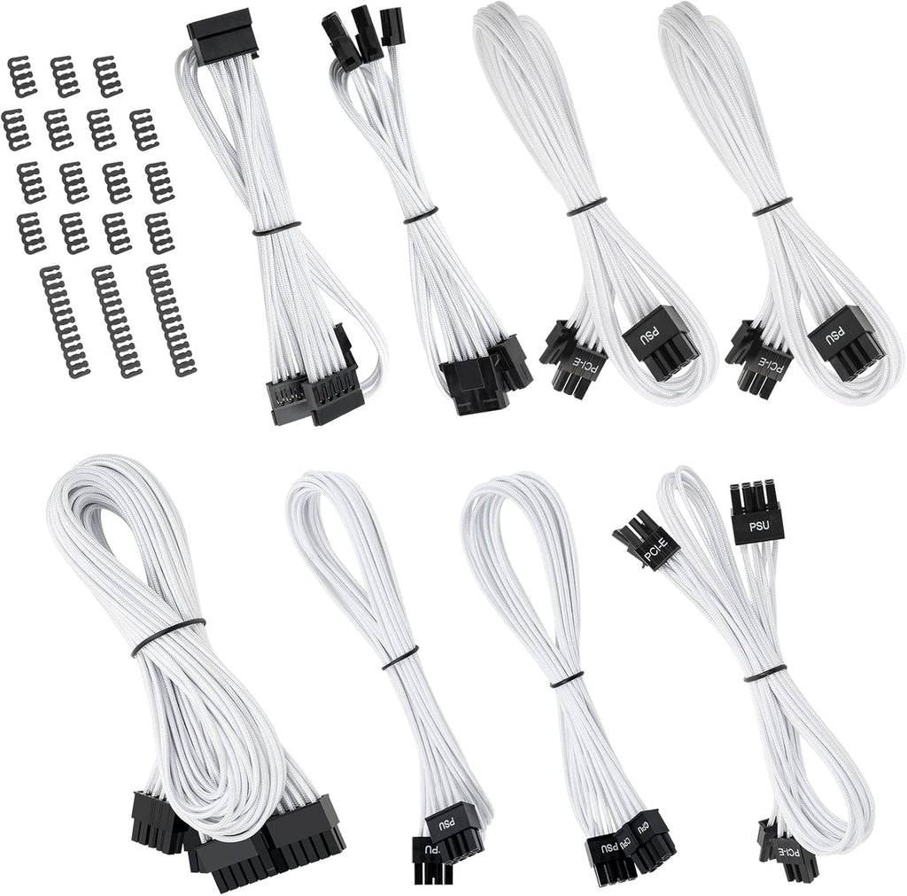 Mod White Sleeved Modular PSU Cable Set C3295
