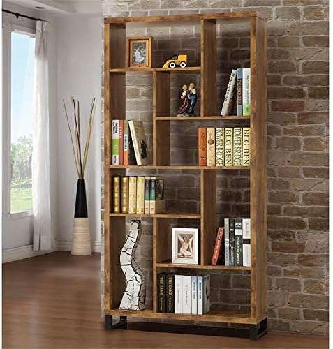 Modern Bookcase in Antique Nutmeg and Black F68954