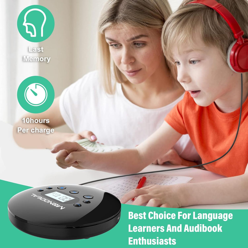 Portable CD Player with FM Transmitter, Anti-Skip Protection, Headphones, Pack of 2 K838986