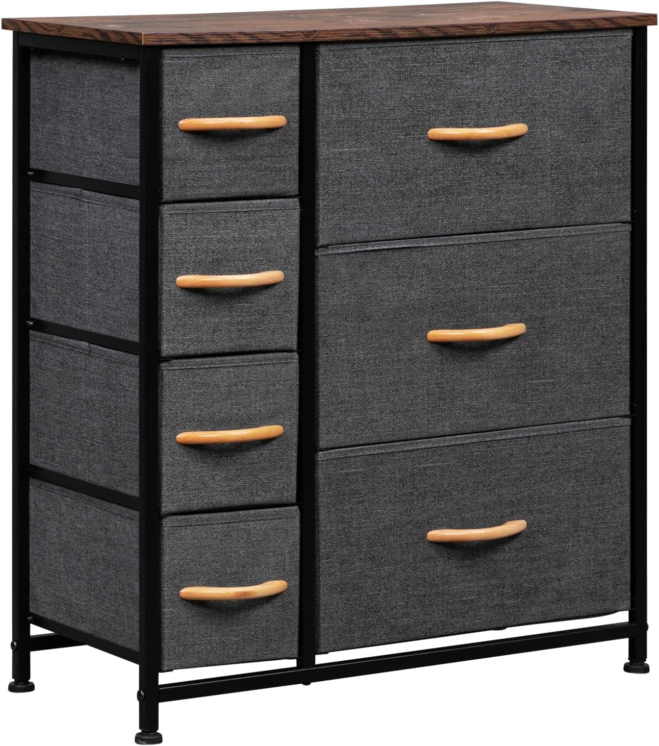 7 Drawer Metal Frame Wood Top Fabric Dresser Q572931