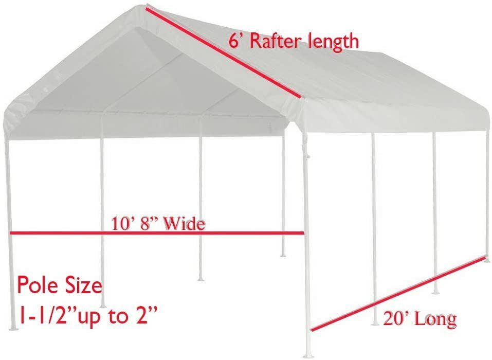 White Canopy Replacement Cover for 10' W X 20' L Frames U55113