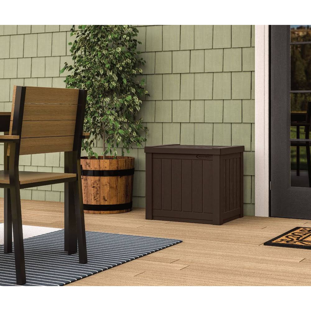 17 x 22 inch Resin 22-Gallon Patio Storage Deck Box, Java Brown (2 Pack) J146139