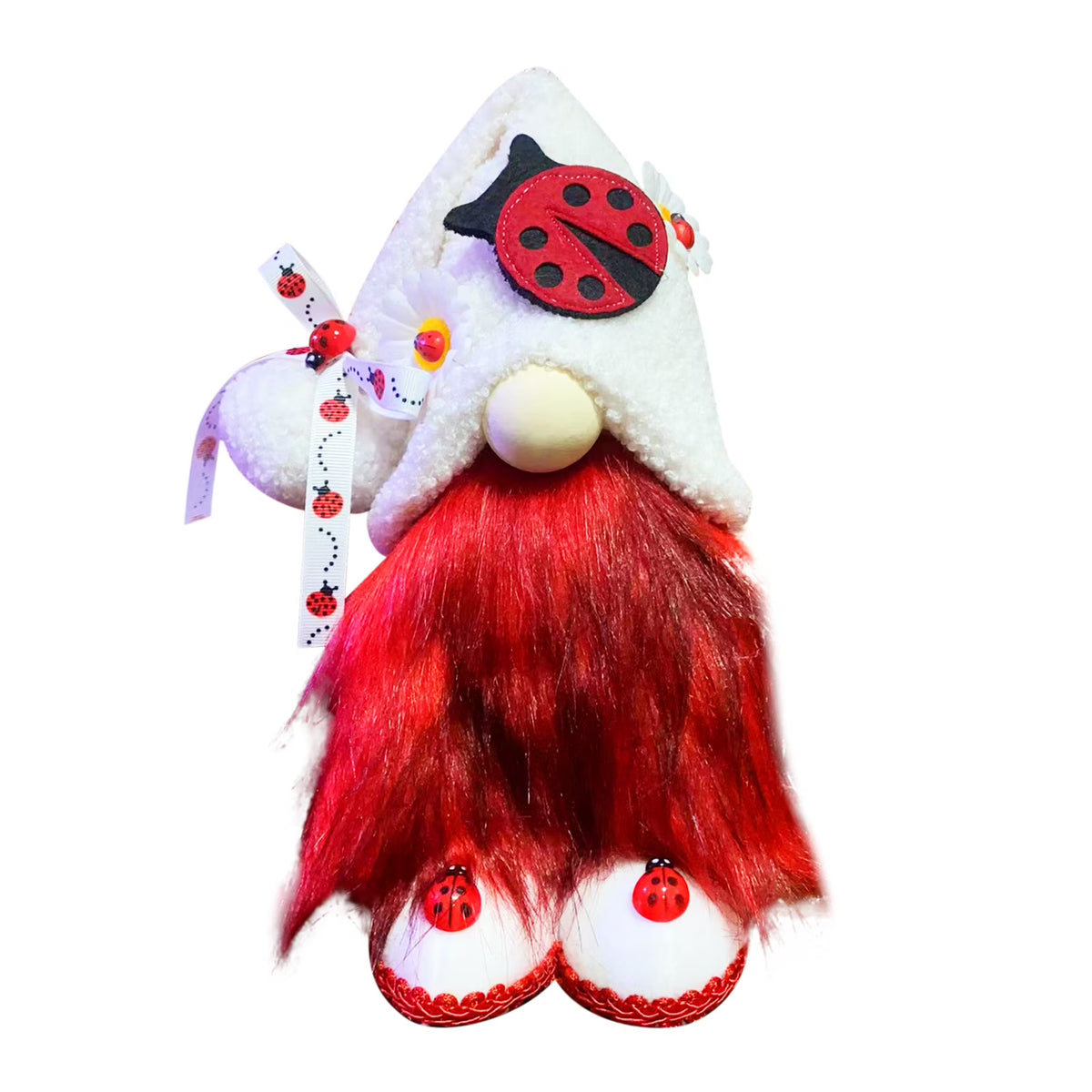 Multicolor Ladybugs Daisy Gnome Holiday Ornament Doll Decorations E719417