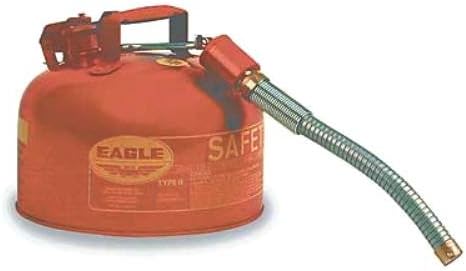 Red Galvanized Steel Type II Gas Safety Can with Flex Spout, 2 gallon Capacity A487
