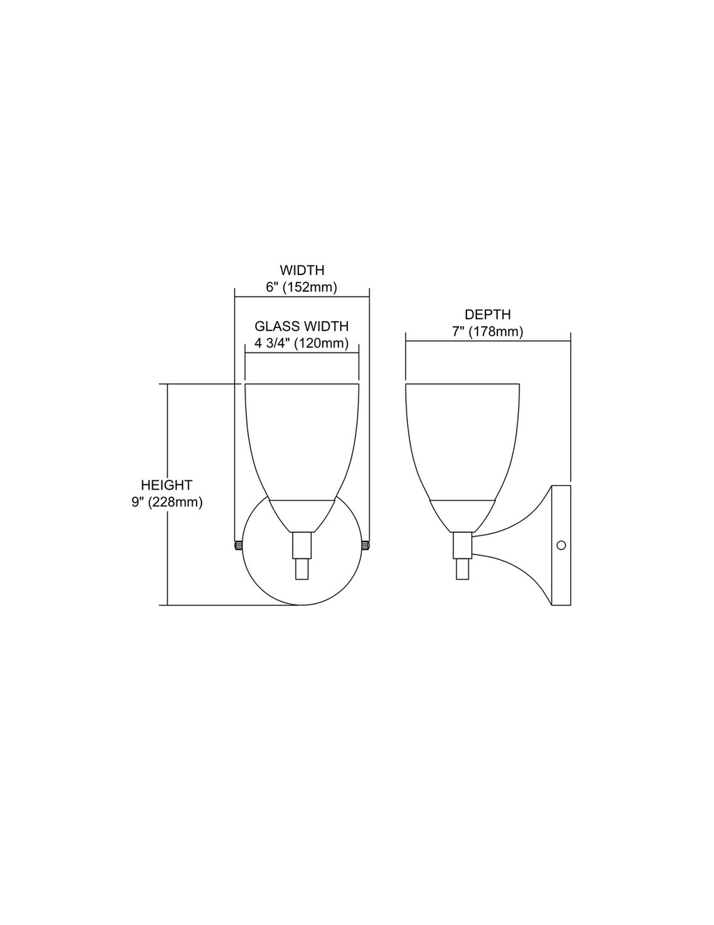 Polished Chrome 1-Light Sconce with Mountain Glass G20673
