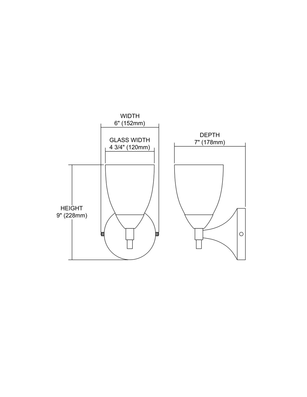 Polished Chrome 1-Light Sconce with Mountain Glass G20673