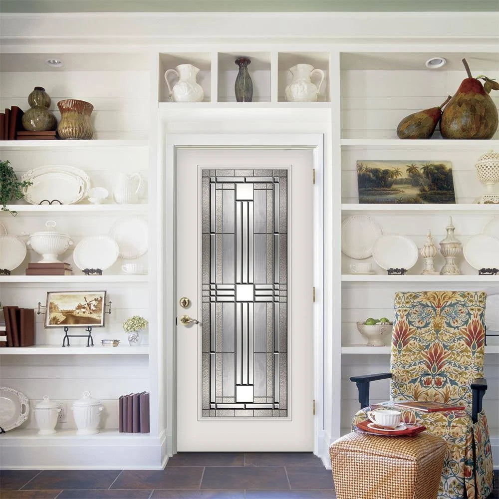36 in. x 80 in. Full Lite Primed Steel Prehung Left-Hand Inswing Front Door with Brickmould B22873