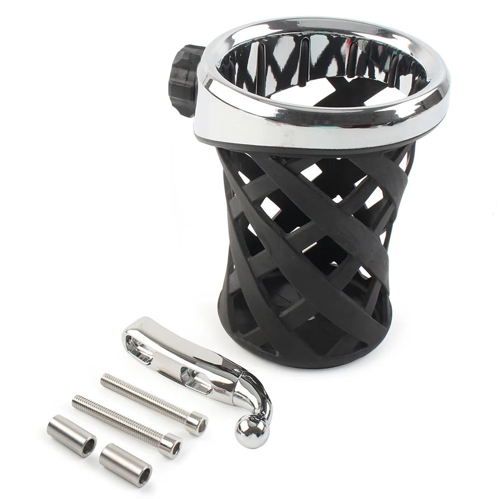 Motorcycle Handlebar Cup Holder with Mesh Basket Mount A6543
