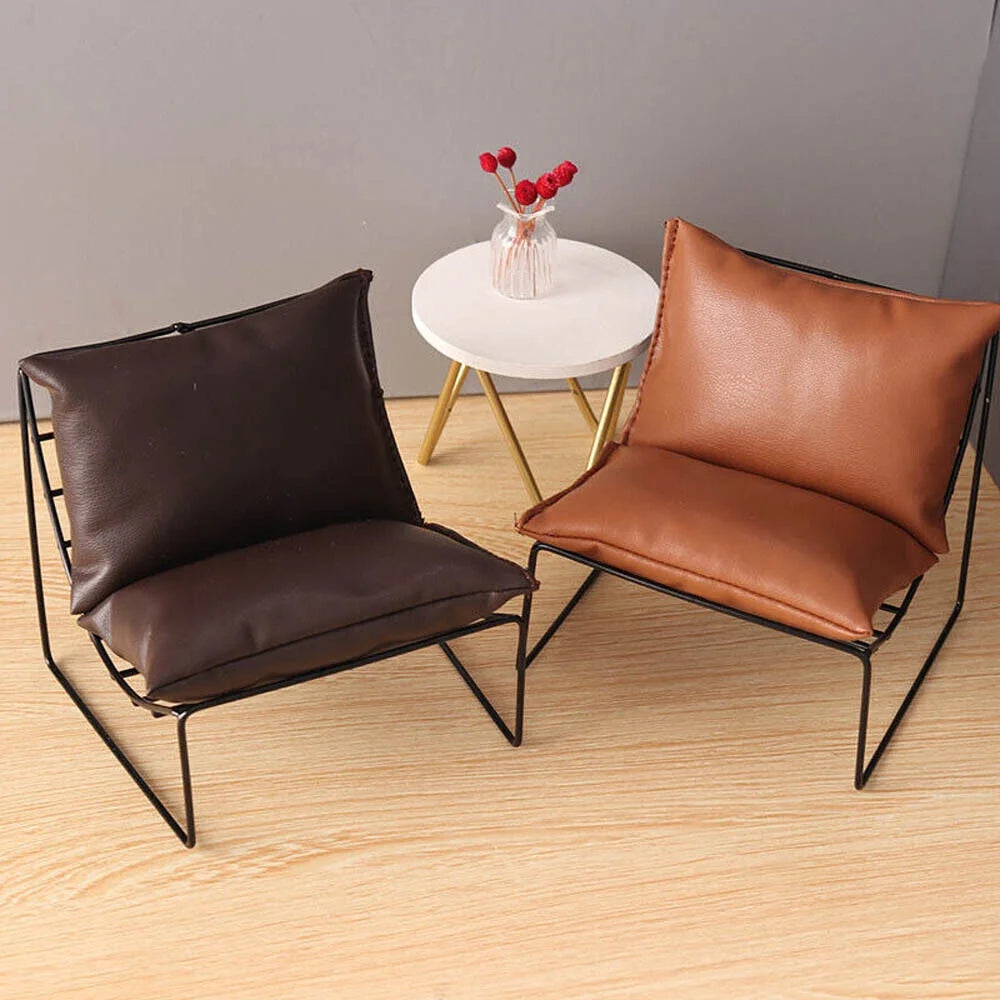 1/6 Scale Dollhouse Miniature Sofa Chairs Armchairs Metal Furniture G344451
