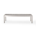 Gray Aluminum Dining Bench with Faux Wood Seat M230973