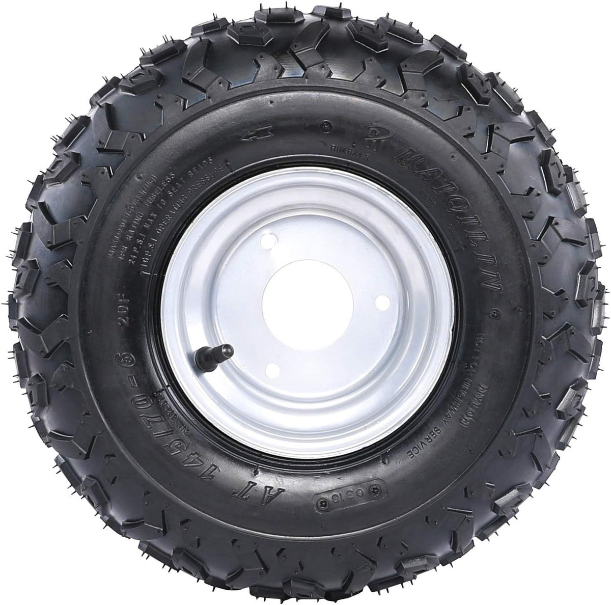 4PCS 145/70-6 Tubeless Wheel Tires with 6'' Rims for ATV Go Kart UTV Quad Bike I613223