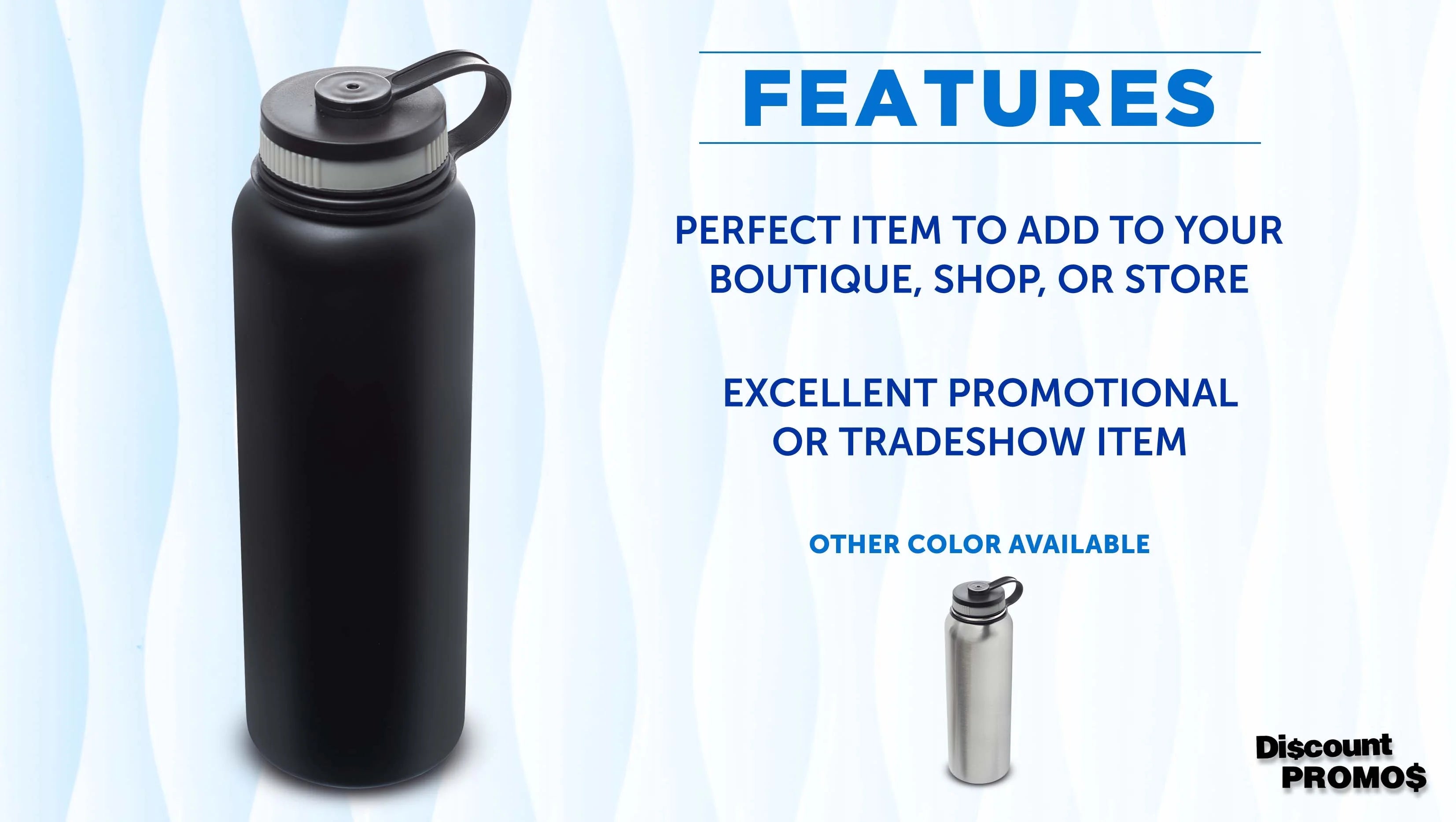 6 Stainless Steel Vacuum Water Bottles Set, 41 oz. Black O269