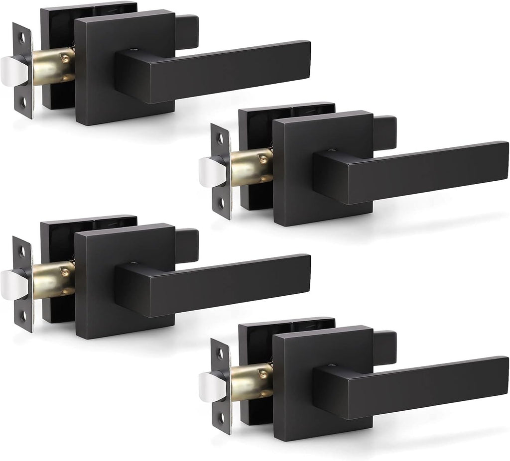 Matte Black 8 Pack Interior Door Lever Handles X840306