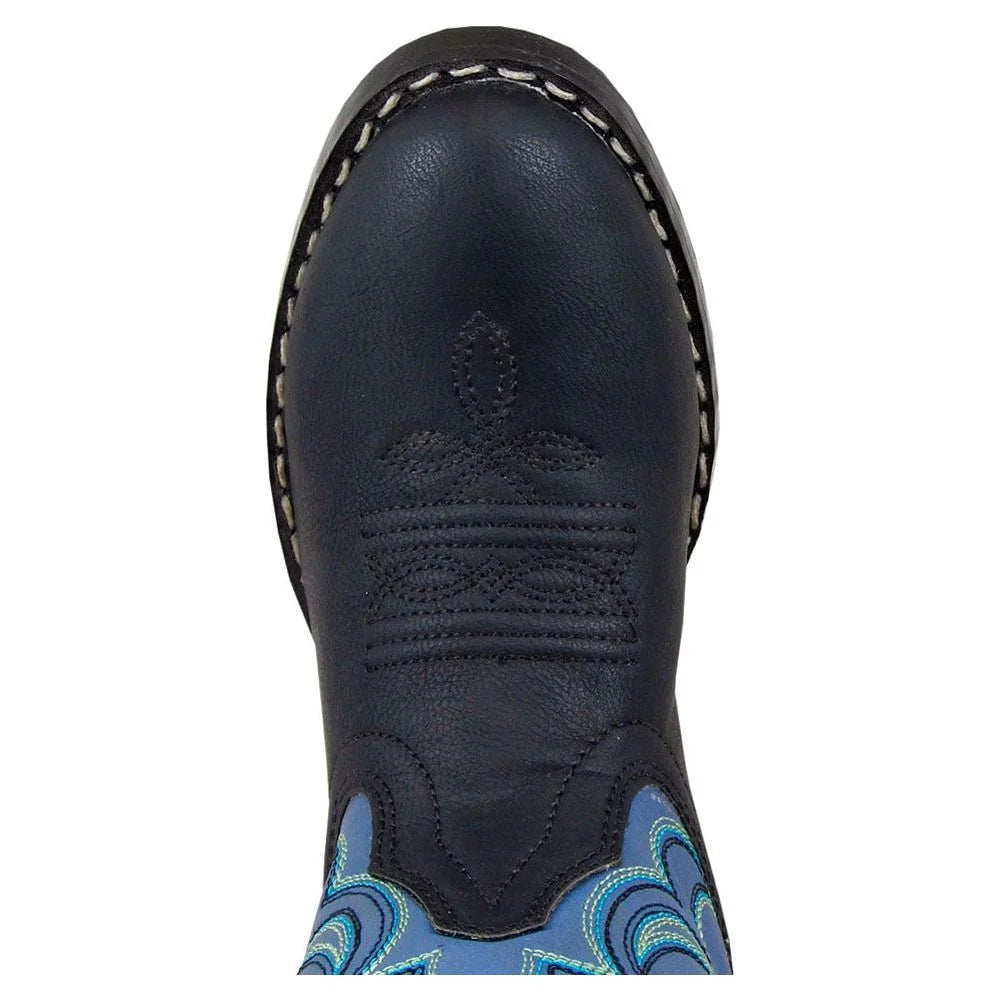 Black Blue Kids Western Boots K407