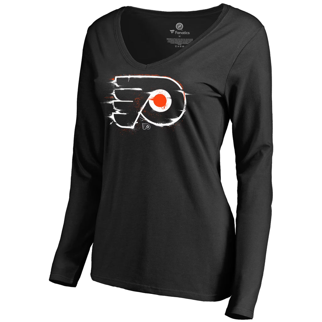 Black Philadelphia Flyers V-Neck Long Sleeve T-Shirt P20175