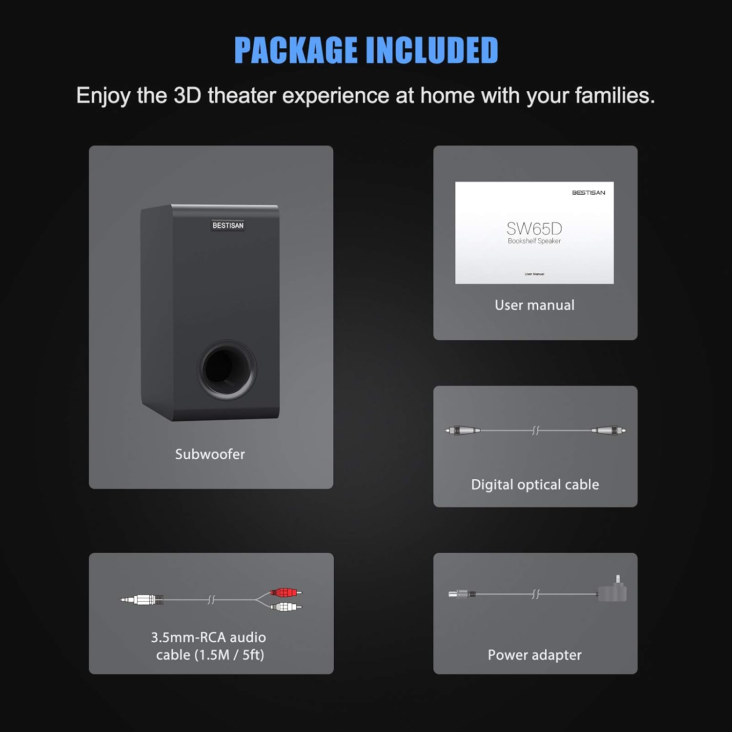 Compact Powered Subwoofer with Bluetooth 5.0 B407
