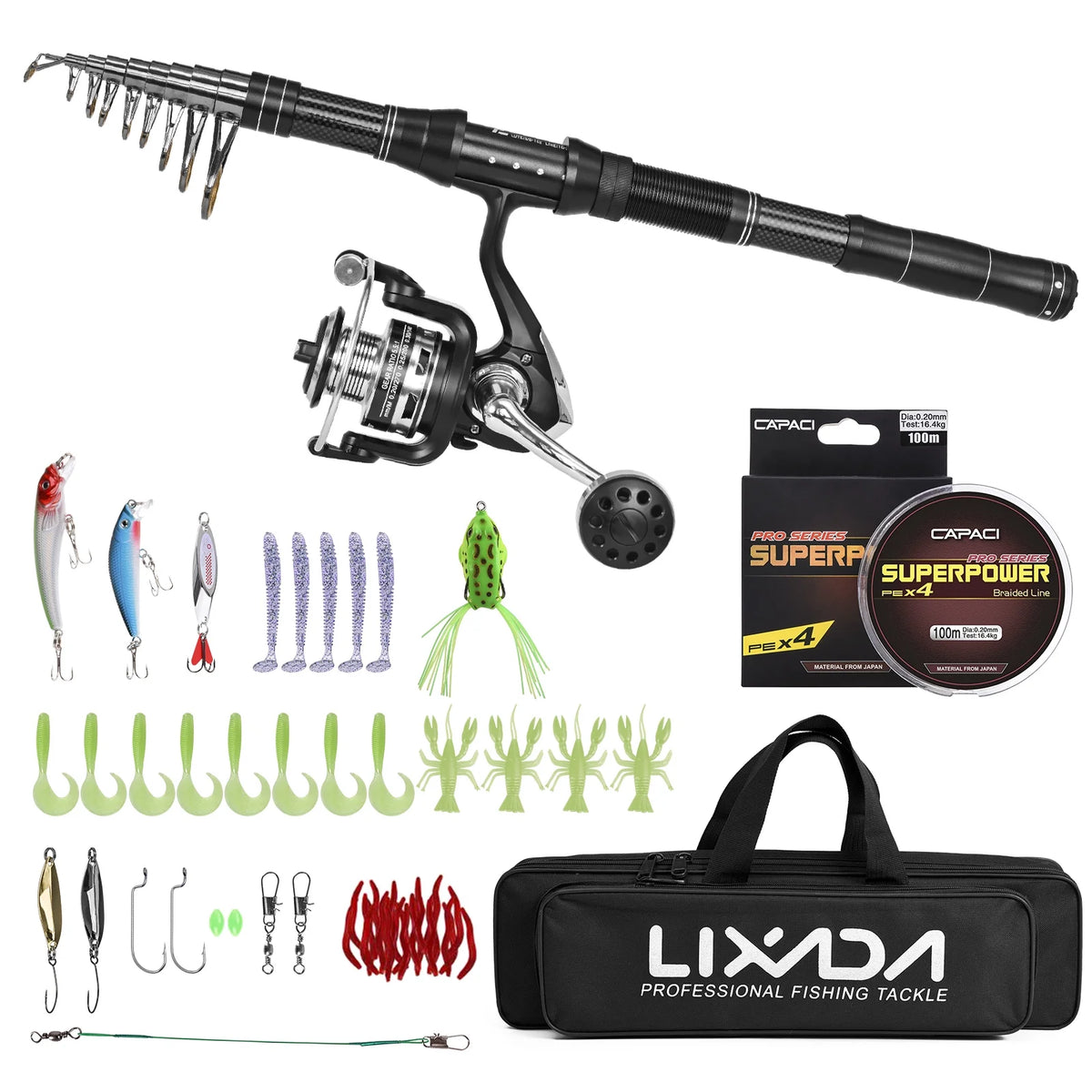 Telescopic Pole Reel Combo Set Z133