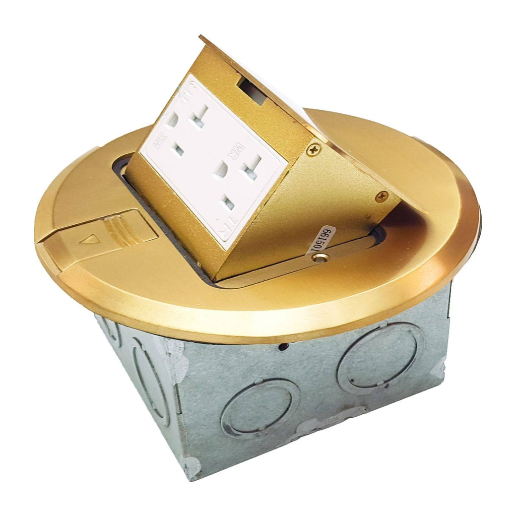 1-Gang 20A Tamper Weather Resistant Pop-Up Floor Box Assembly Kit I744