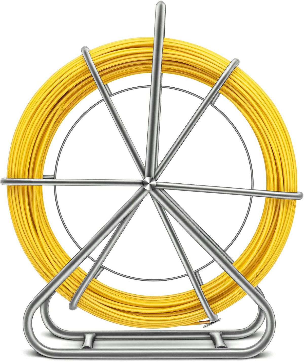 Fiberglass Fish Tape Reel Duct Rodder with Cage and Wheel Stand S615870