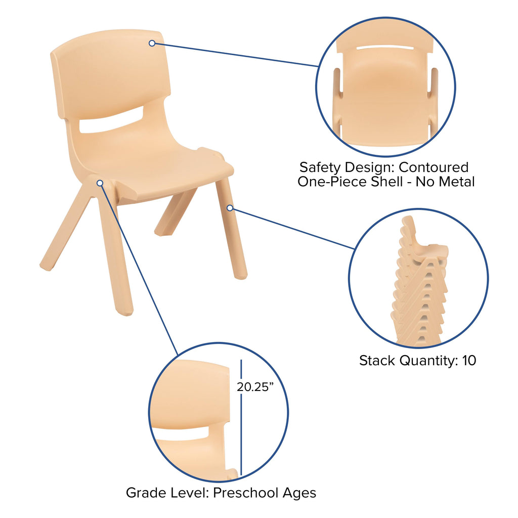 4 Pack Plastic Stackable School Chairs W87194