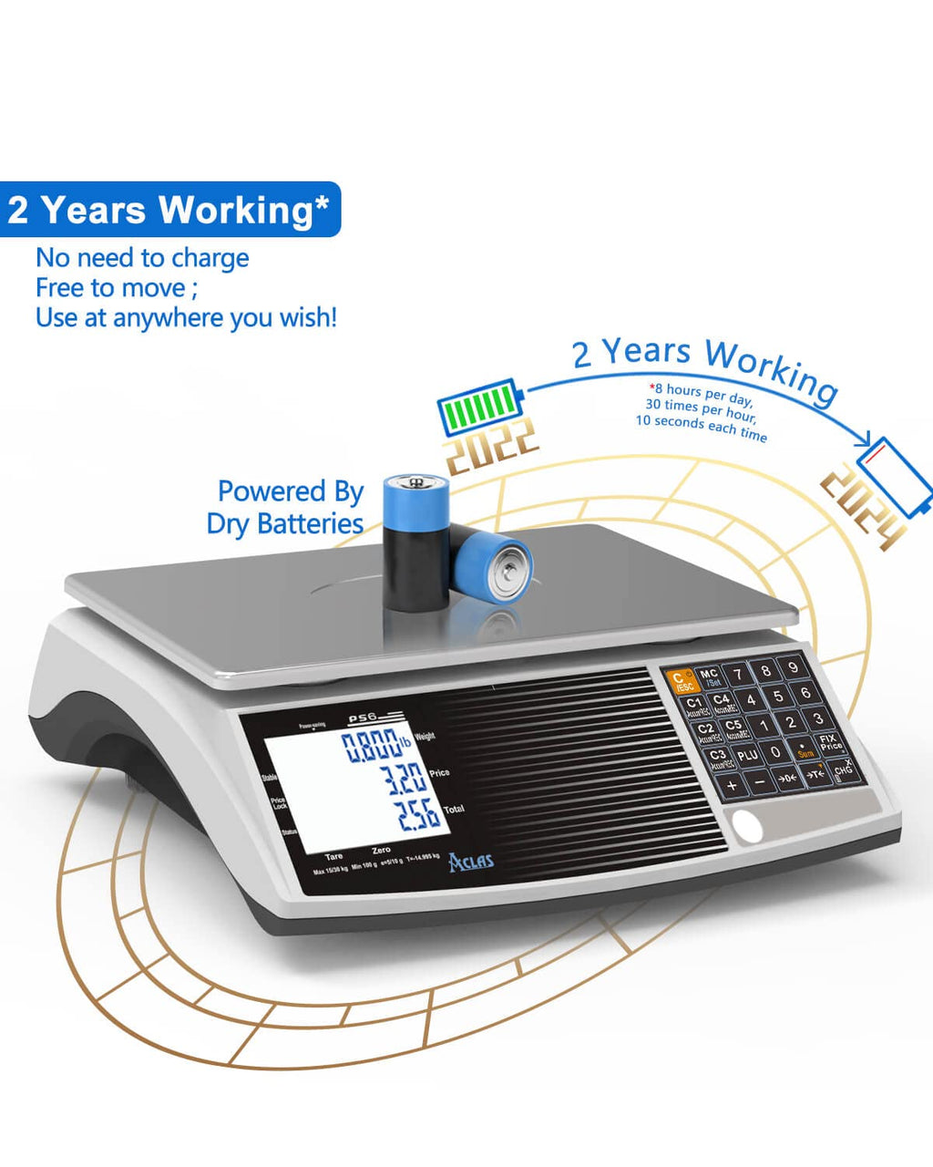 Price Computing Scale 60lbs 0.02lb Digital Commercial Retail Scale T683724