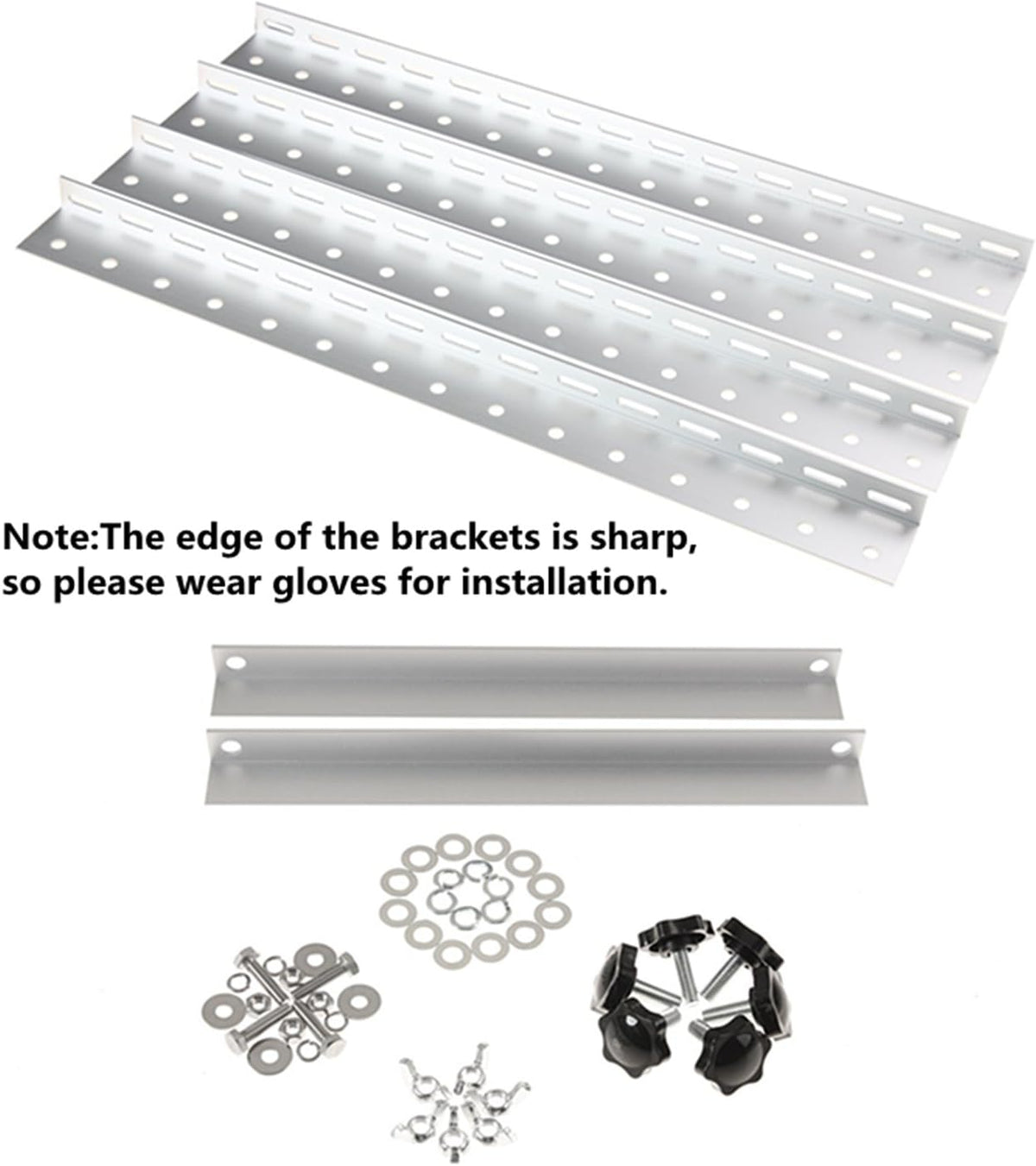 22-inch Pack of 2 3mm Aluminum Adjustable Solar Panel Mounting Brackets with Hardware X982069