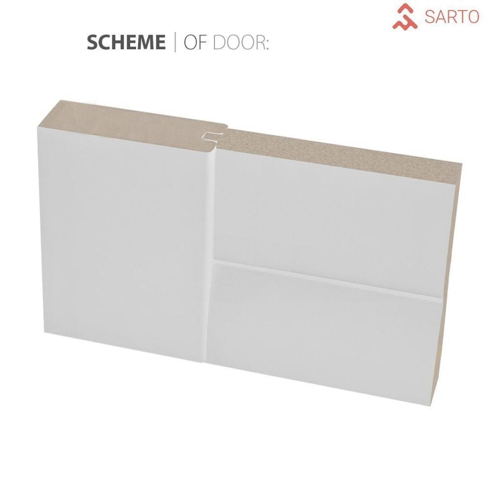 84 in. x 96 in. 3/4 Lite Frosted Glass Matte White Solid Wood Sliding Barn Door with Hardware Kit Z65449