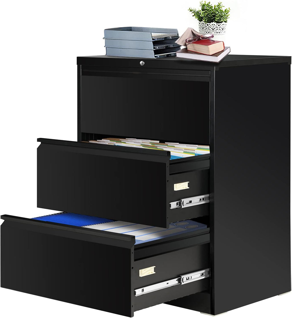 3 Drawer White Metal Filing Cabinet L993179