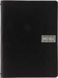 Black Leather Menu Holder L9725
