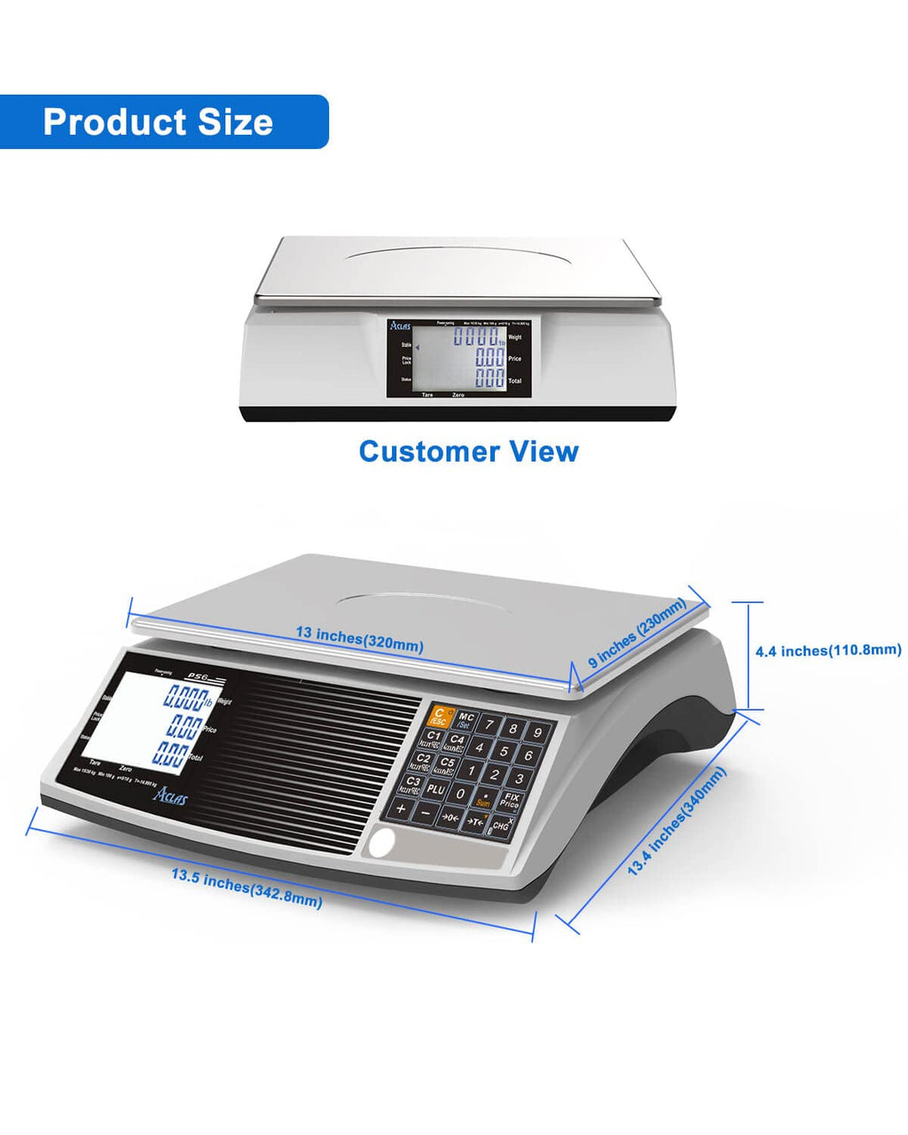 Price Computing Scale 60lbs 0.02lb Digital Commercial Retail Scale T683724