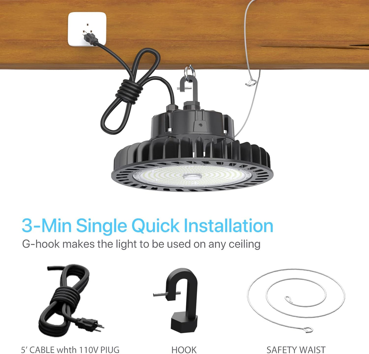 100W 14000LM Dimmable LED High Bay Light T9825