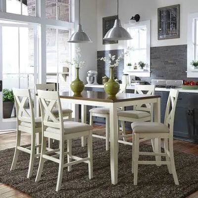 7 Piece Dining Set Brown/Cream X80504